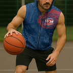 Personalized Sydney Roosters Sleeveless Zip Hoodie Polynesian Tribal Chest and Sleeve Tattoo