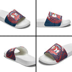Personalized Sydney Roosters Slide Sandals Polynesian Tribal Chest and Sleeve Tattoo