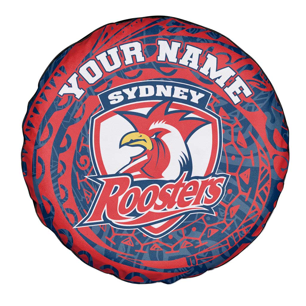 Personalized Sydney Roosters Spare Tire Cover Polynesian Tribal Chest and Sleeve Tattoo