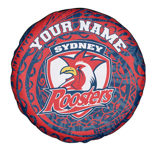 Personalized Sydney Roosters Spare Tire Cover Polynesian Tribal Chest and Sleeve Tattoo
