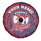 Personalized Sydney Roosters Spare Tire Cover Polynesian Tribal Chest and Sleeve Tattoo