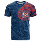 Personalized Sydney Roosters T Shirt Polynesian Tribal Chest and Sleeve Tattoo