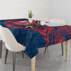 Personalized Sydney Roosters Tablecloth Polynesian Tribal Chest and Sleeve Tattoo