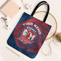 Personalized Sydney Roosters Tote Bag Polynesian Tribal Chest and Sleeve Tattoo