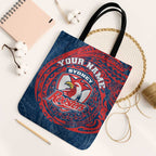 Personalized Sydney Roosters Tote Bag Polynesian Tribal Chest and Sleeve Tattoo
