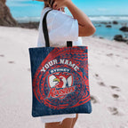 Personalized Sydney Roosters Tote Bag Polynesian Tribal Chest and Sleeve Tattoo