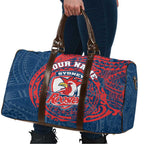 Personalized Sydney Roosters Travel Bag Polynesian Tribal Chest and Sleeve Tattoo