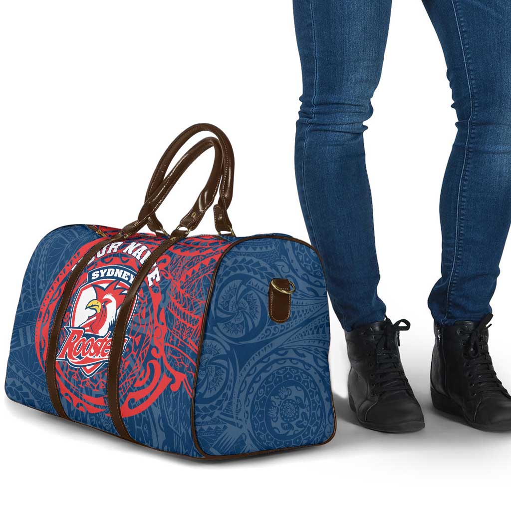 Personalized Sydney Roosters Travel Bag Polynesian Tribal Chest and Sleeve Tattoo