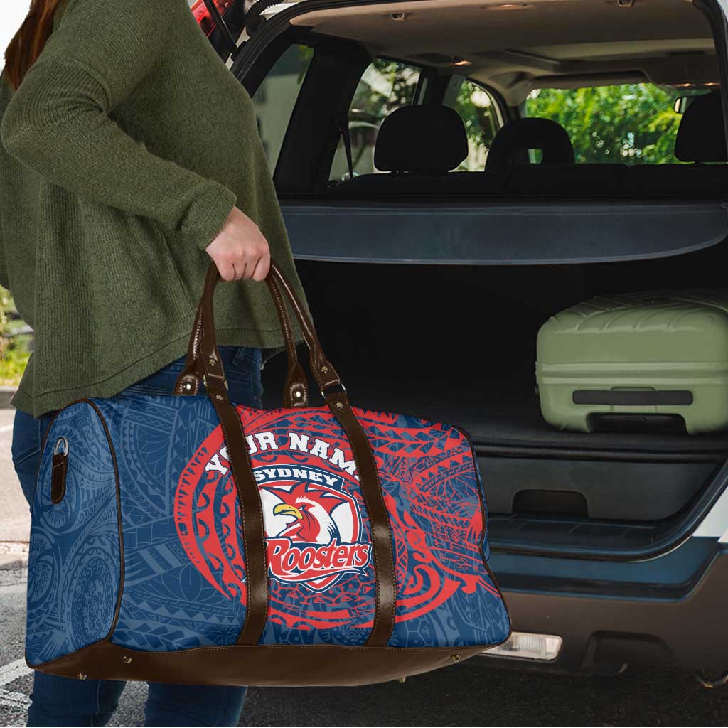 Personalized Sydney Roosters Travel Bag Polynesian Tribal Chest and Sleeve Tattoo