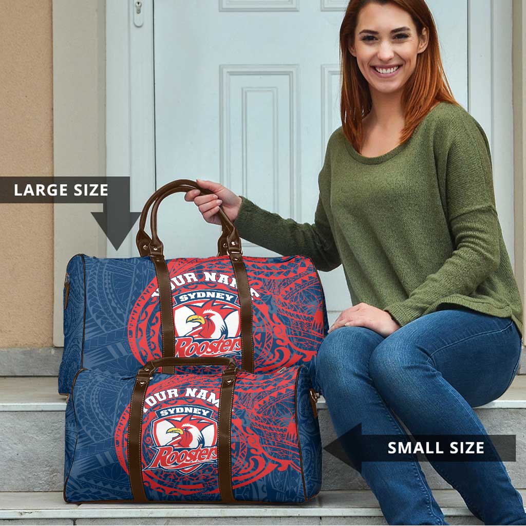 Personalized Sydney Roosters Travel Bag Polynesian Tribal Chest and Sleeve Tattoo