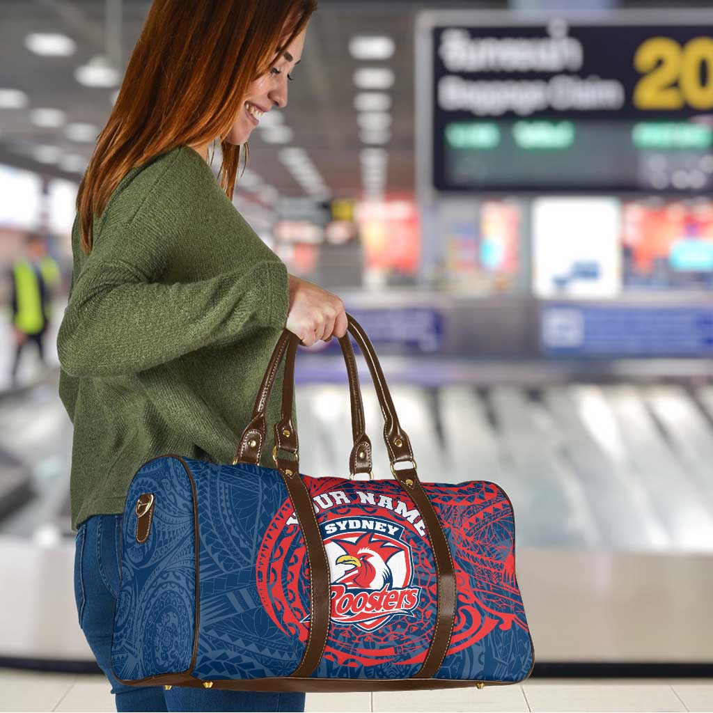 Personalized Sydney Roosters Travel Bag Polynesian Tribal Chest and Sleeve Tattoo