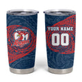 Personalized Sydney Roosters Tumbler Cup Polynesian Tribal Chest and Sleeve Tattoo