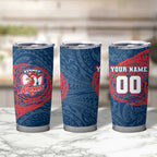 Personalized Sydney Roosters Tumbler Cup Polynesian Tribal Chest and Sleeve Tattoo