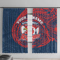 Personalized Sydney Roosters Window Curtain Polynesian Tribal Chest and Sleeve Tattoo