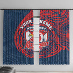 Personalized Sydney Roosters Window Curtain Polynesian Tribal Chest and Sleeve Tattoo