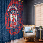 Personalized Sydney Roosters Window Curtain Polynesian Tribal Chest and Sleeve Tattoo