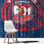 Personalized Sydney Roosters Window Curtain Polynesian Tribal Chest and Sleeve Tattoo