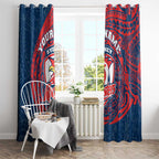 Personalized Sydney Roosters Window Curtain Polynesian Tribal Chest and Sleeve Tattoo