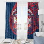 Personalized Sydney Roosters Window Curtain Polynesian Tribal Chest and Sleeve Tattoo
