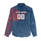 Personalized Sydney Roosters Women Casual Shirt Polynesian Tribal Chest and Sleeve Tattoo