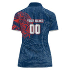 Personalized Sydney Roosters Women Polo Shirt Polynesian Tribal Chest and Sleeve Tattoo