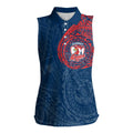 Personalized Sydney Roosters Women Sleeveless Polo Shirt Polynesian Tribal Chest and Sleeve Tattoo