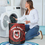 Personalized St George Illawarra Dragons Laundry Basket Polynesian Tribal Chest and Sleeve Tattoo