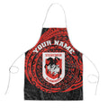 Personalized St George Illawarra Dragons Apron Polynesian Tribal Chest and Sleeve Tattoo