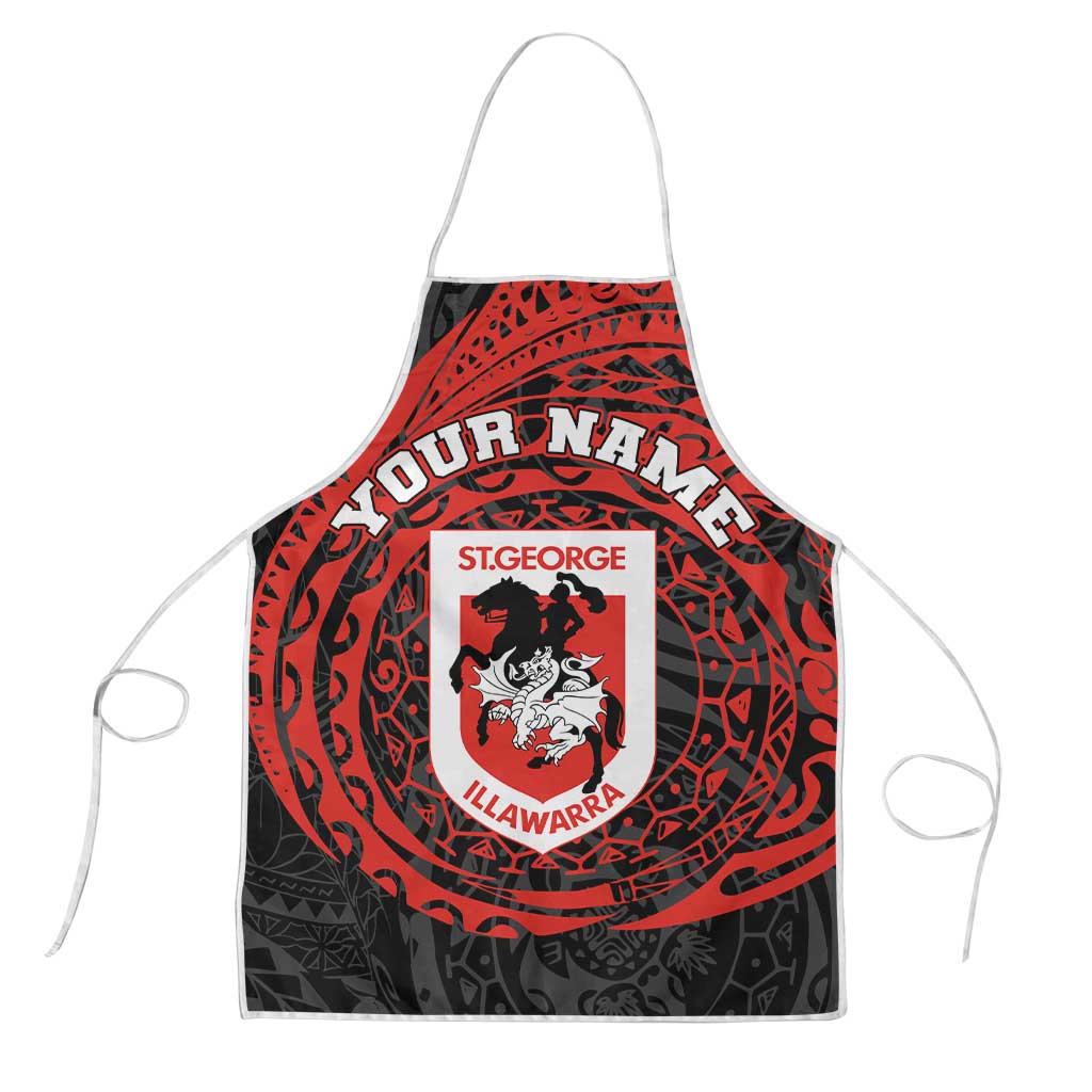 Personalized St George Illawarra Dragons Apron Polynesian Tribal Chest and Sleeve Tattoo
