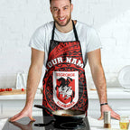 Personalized St George Illawarra Dragons Apron Polynesian Tribal Chest and Sleeve Tattoo