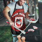 Personalized St George Illawarra Dragons Apron Polynesian Tribal Chest and Sleeve Tattoo