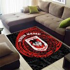 Personalized St George Illawarra Dragons Area Rug Polynesian Tribal Chest and Sleeve Tattoo