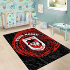 Personalized St George Illawarra Dragons Area Rug Polynesian Tribal Chest and Sleeve Tattoo