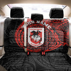 Personalized St George Illawarra Dragons Back Car Seat Cover Polynesian Tribal Chest and Sleeve Tattoo