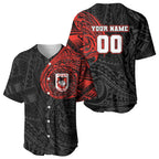Personalized St George Illawarra Dragons Baseball Jersey Polynesian Tribal Chest and Sleeve Tattoo