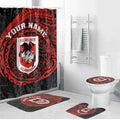 Personalized St George Illawarra Dragons Bathroom Set Polynesian Tribal Chest and Sleeve Tattoo