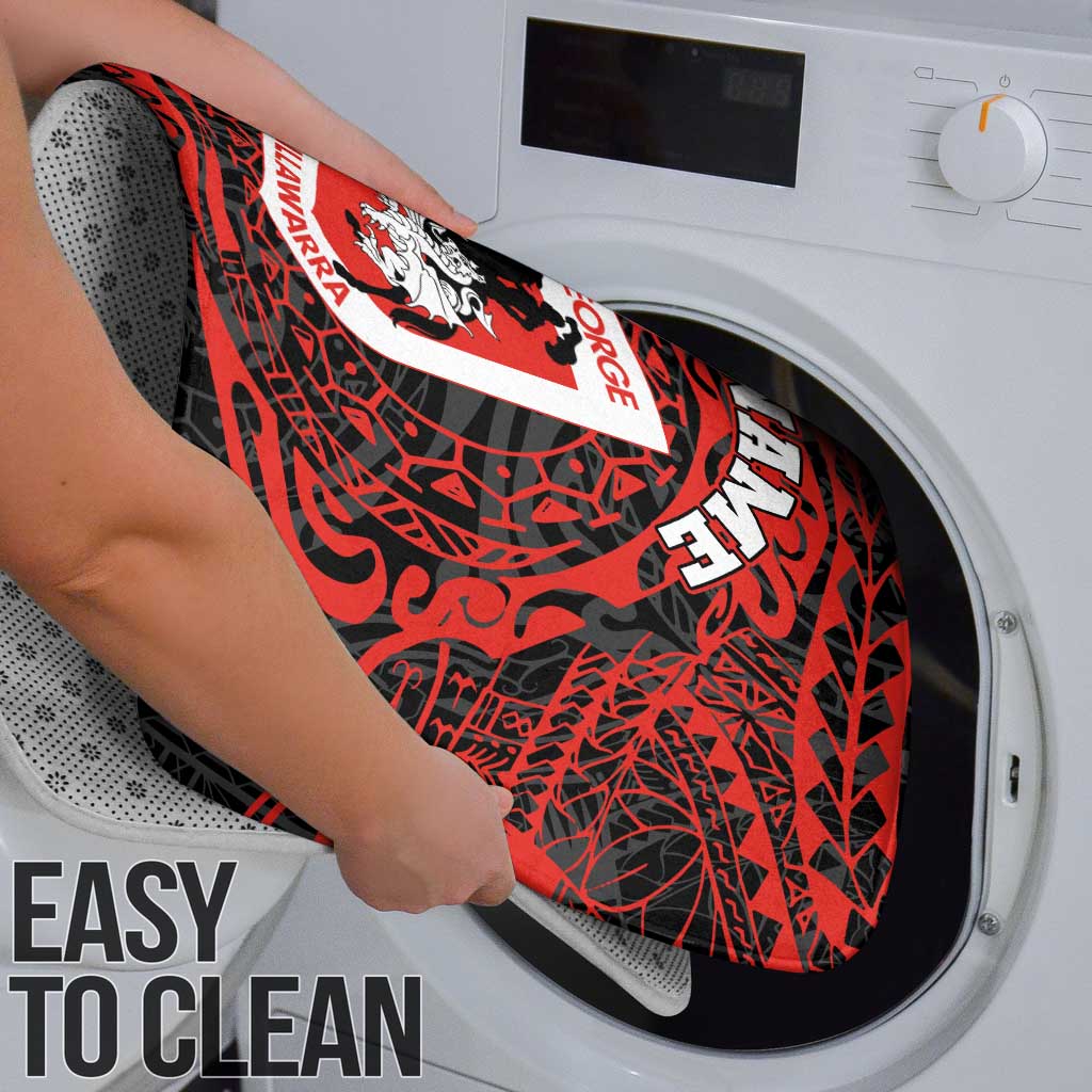 Personalized St George Illawarra Dragons Bathroom Set Polynesian Tribal Chest and Sleeve Tattoo