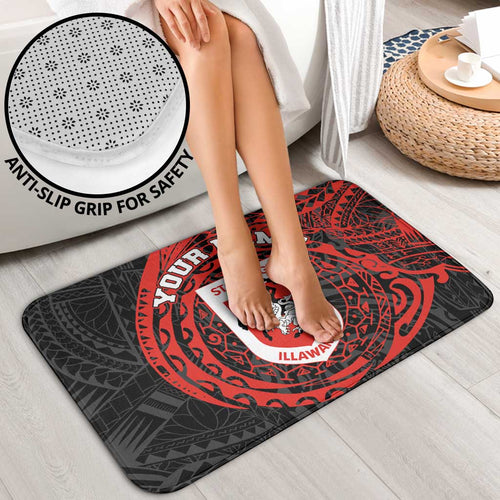 Personalized St George Illawarra Dragons Bathroom Set Polynesian Tribal Chest and Sleeve Tattoo