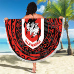 Personalized St George Illawarra Dragons Beach Blanket Polynesian Tribal Chest and Sleeve Tattoo
