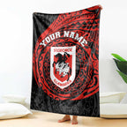 Personalized St George Illawarra Dragons Blanket Polynesian Tribal Chest and Sleeve Tattoo