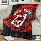 Personalized St George Illawarra Dragons Blanket Polynesian Tribal Chest and Sleeve Tattoo