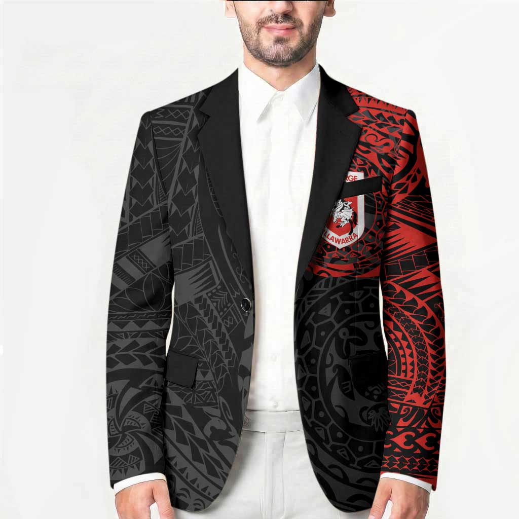 Personalized St George Illawarra Dragons Blazer Polynesian Tribal Chest and Sleeve Tattoo