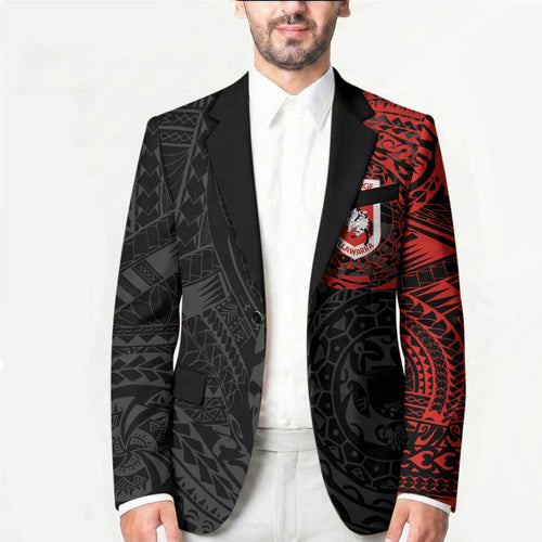 Personalized St George Illawarra Dragons Blazer Polynesian Tribal Chest and Sleeve Tattoo