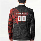 Personalized St George Illawarra Dragons Blazer Polynesian Tribal Chest and Sleeve Tattoo