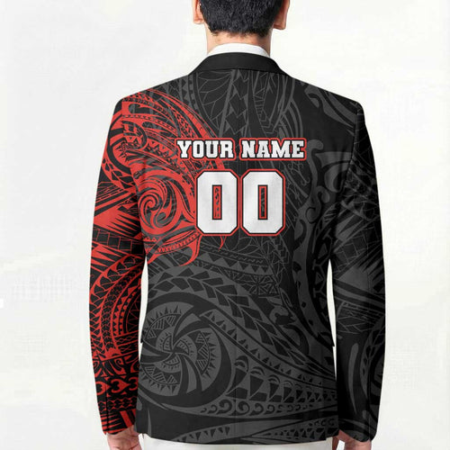 Personalized St George Illawarra Dragons Blazer Polynesian Tribal Chest and Sleeve Tattoo