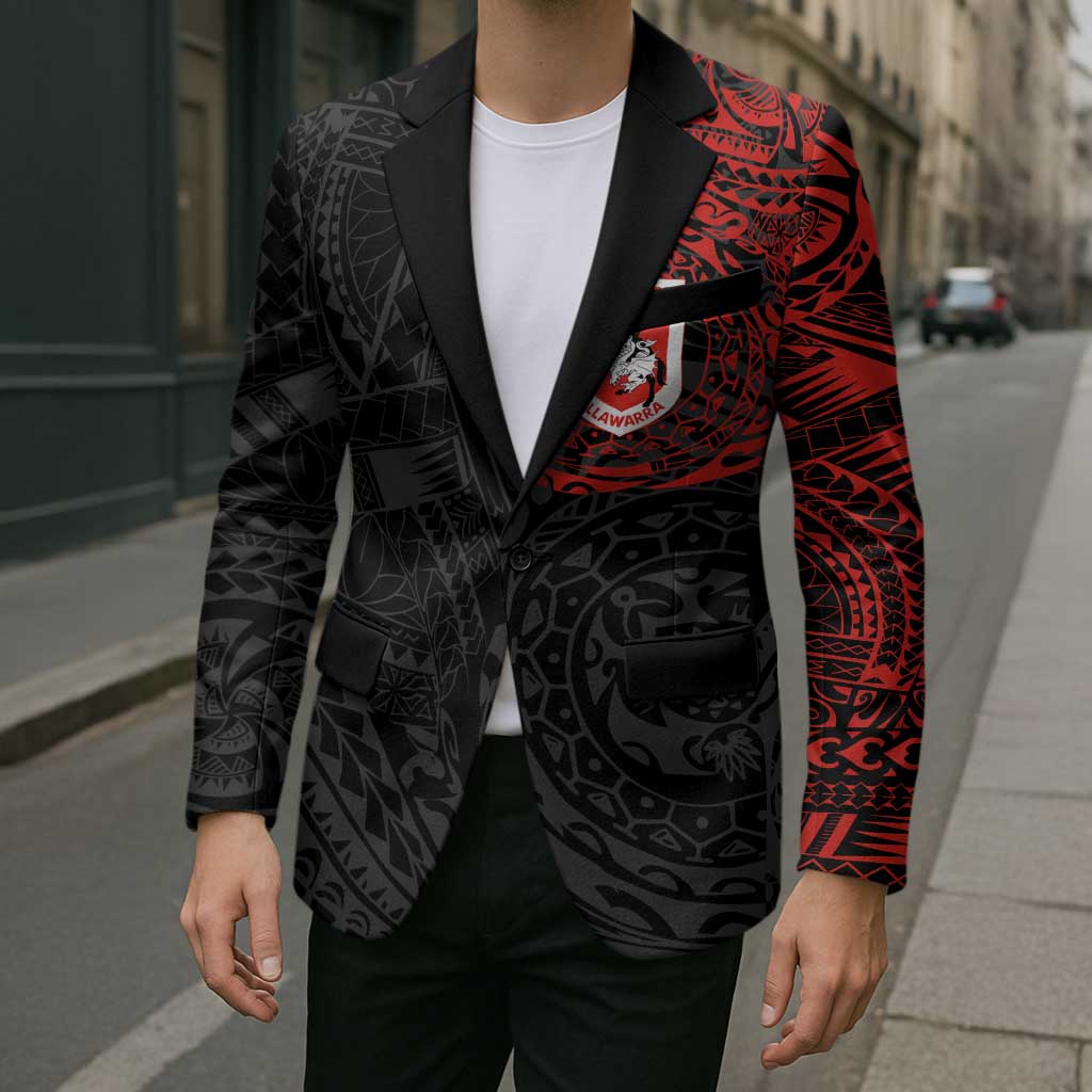 Personalized St George Illawarra Dragons Blazer Polynesian Tribal Chest and Sleeve Tattoo