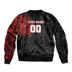 Personalized St George Illawarra Dragons Bomber Jacket Polynesian Tribal Chest and Sleeve Tattoo