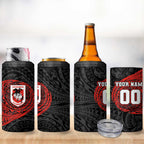 Personalized St George Illawarra Dragons 4 in 1 Can Cooler Tumbler Polynesian Tribal Chest and Sleeve Tattoo