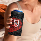 Personalized St George Illawarra Dragons 4 in 1 Can Cooler Tumbler Polynesian Tribal Chest and Sleeve Tattoo