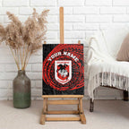 Personalized St George Illawarra Dragons Canvas Wall Art Polynesian Tribal Chest and Sleeve Tattoo